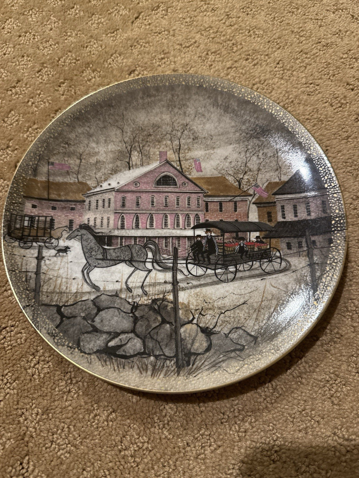 P Buckley Moss Market Day Plate Valley Life Series 8.25” Anna Perenna 4718/5000