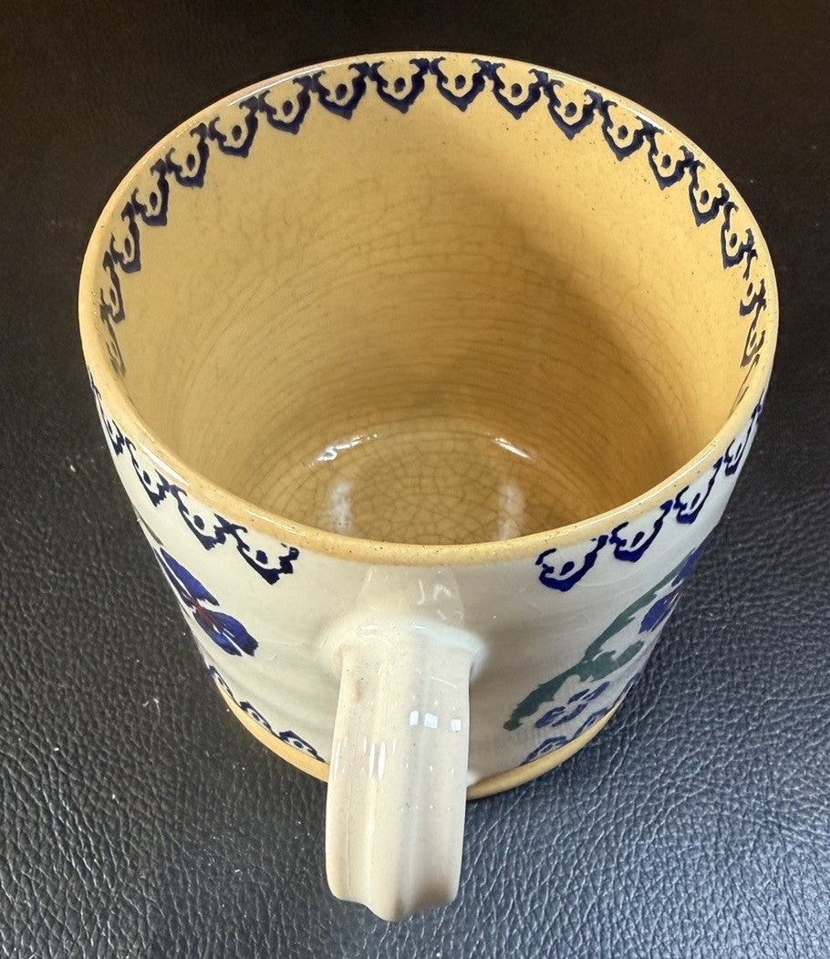 Vintage Nicholas Mosse Pottery Irish Stoneware Large Coffee Mug Floral Ireland