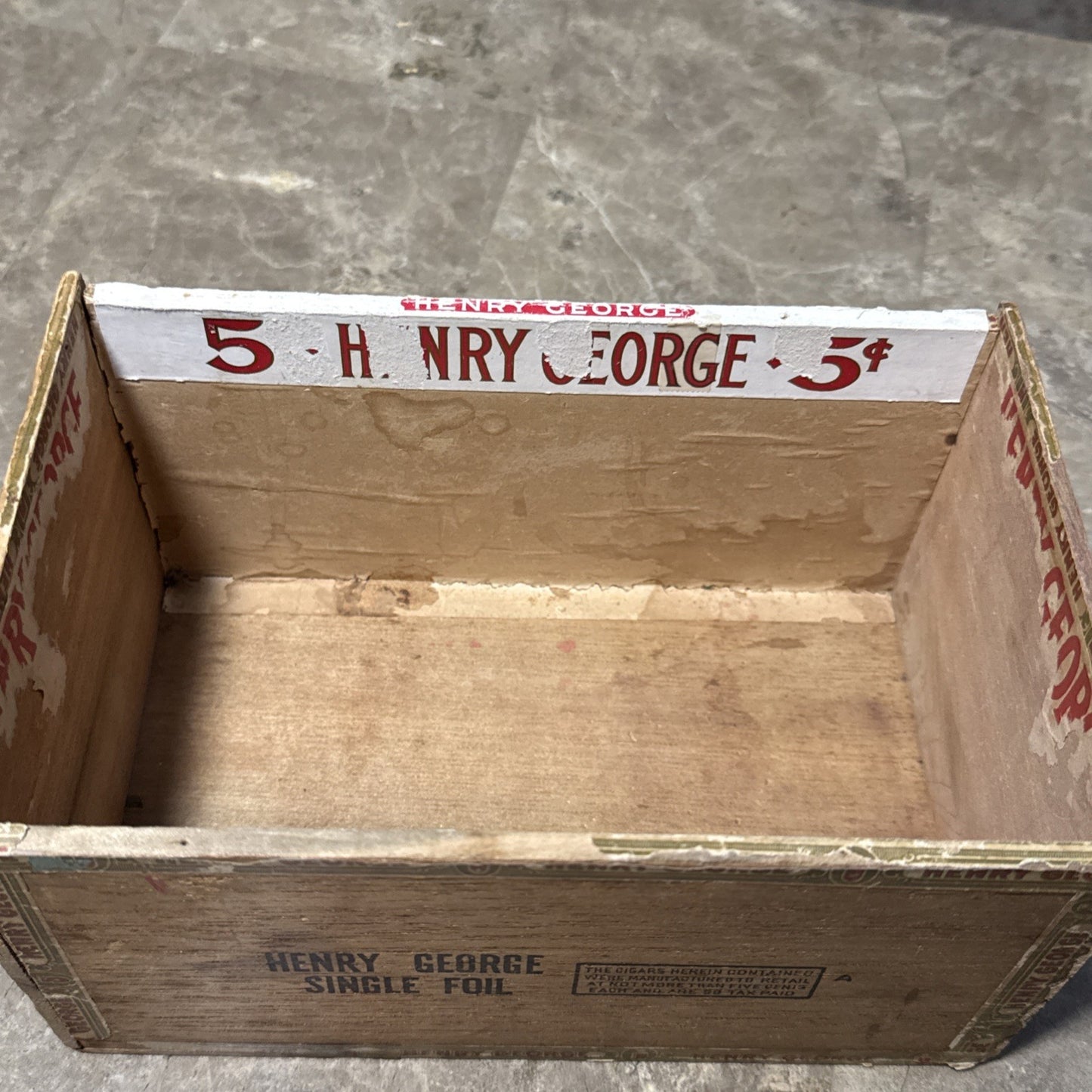 Henry George Collection Wooden Cigar Box 100 Count Pennsylvania