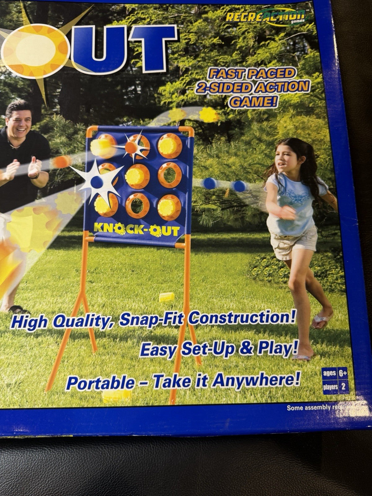 Vintage 2005 Fundex Knock Out Action Game 2 Sided Portable Kids Family Board Gam