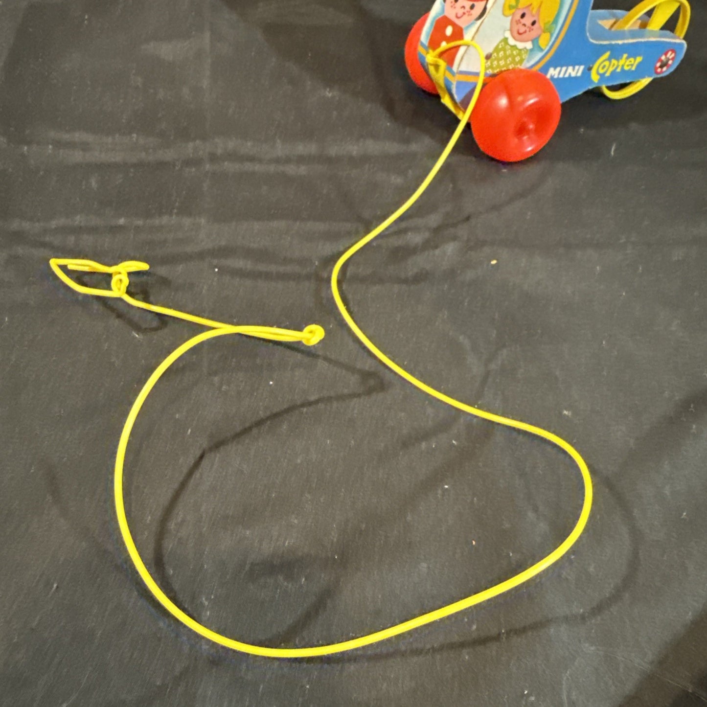 Fisher Price Mini Copter Pull Toy #448 Vintage 1970 Works Very Nice
