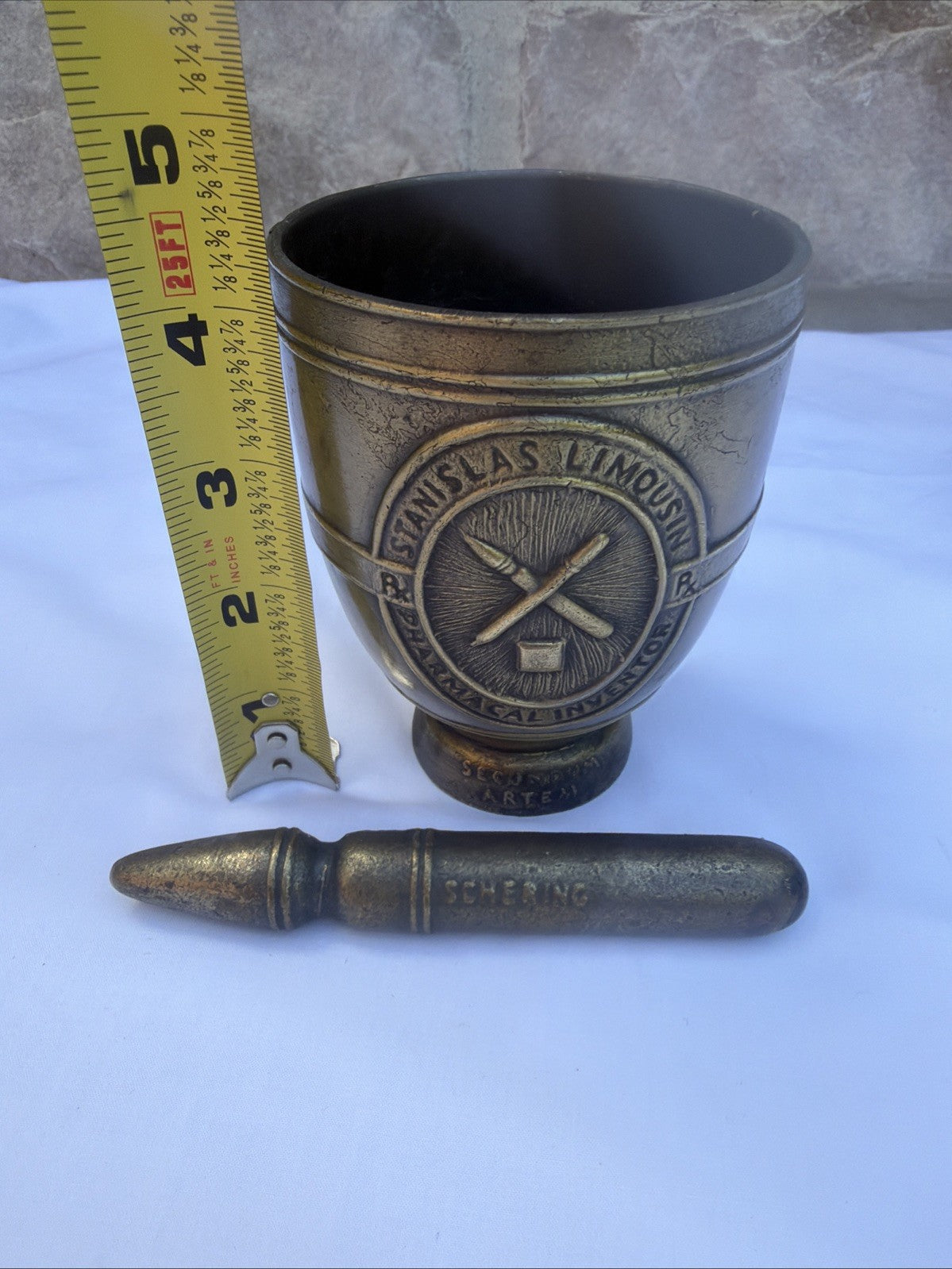 Vintage Apothecary Pharmacy Collectibles Lot Schering Hampden College Bronze Car