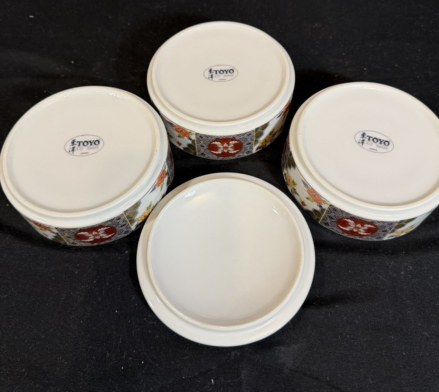 Vintage Toyo Ko Imari Japanese Porcelain 3 Tier Stacking Bowls & Lid