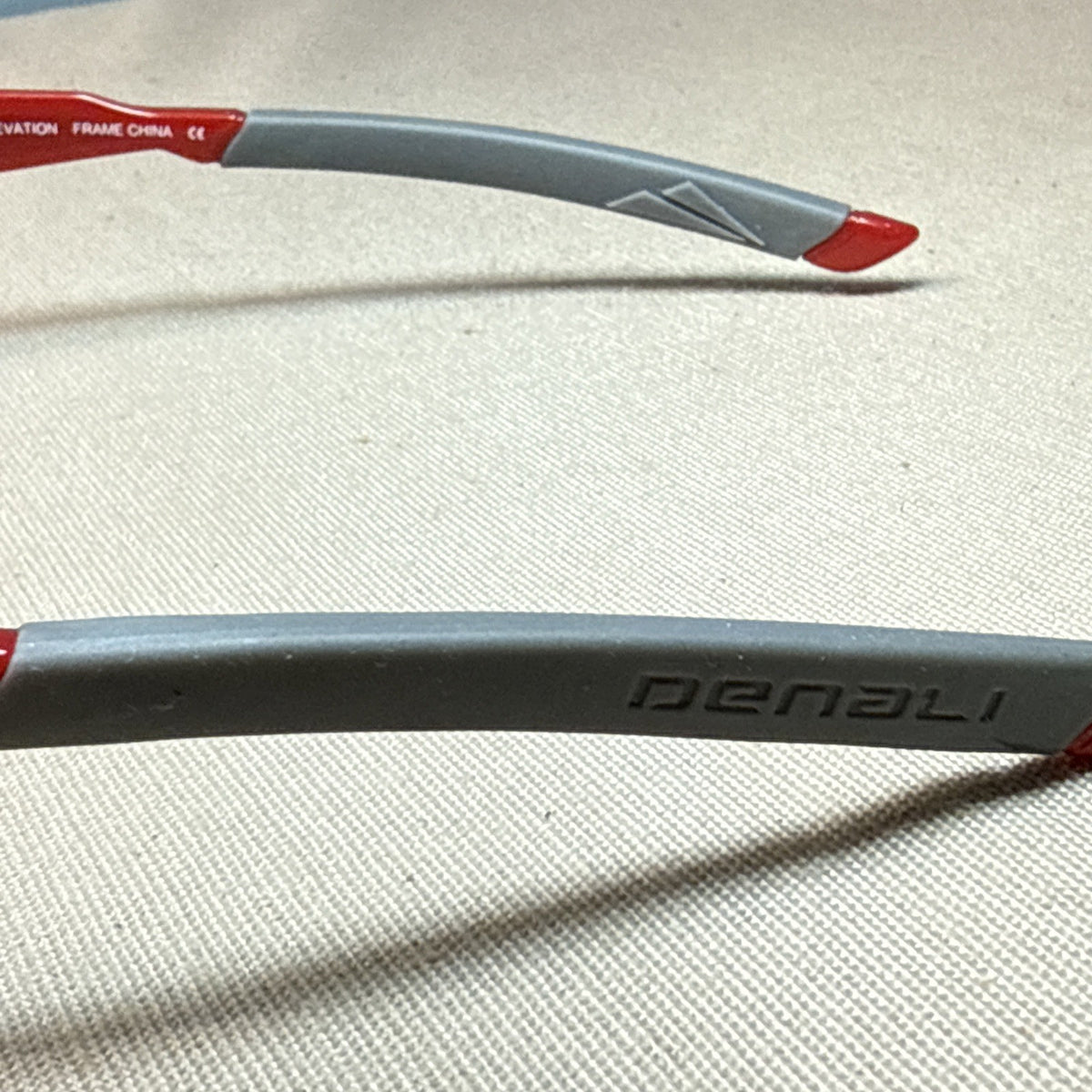 DENALI Elevation Sunglasses Red Gray Eyewear 58/15/135 Case New Sport Wrap Frame