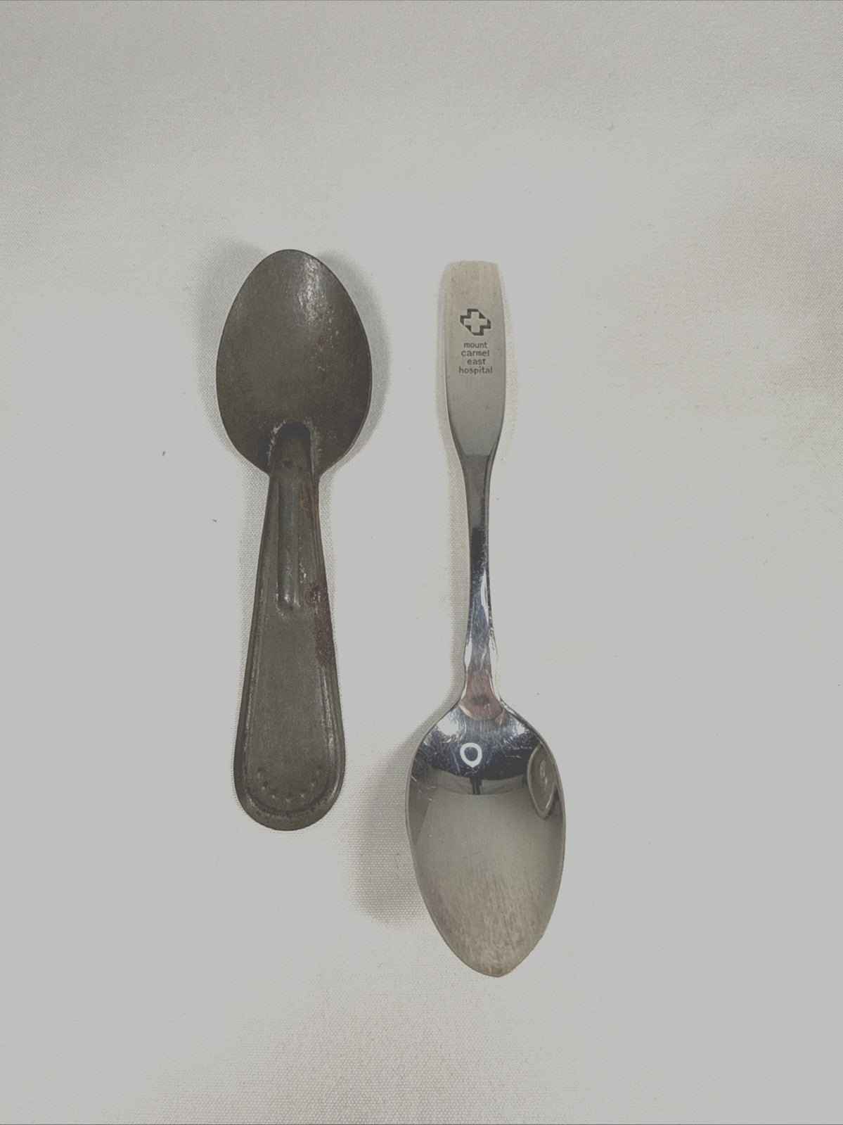 Vintage Tin ICE CREAM TASTING SPOON Tinwear Memorabilia + Mini Medical Spoon