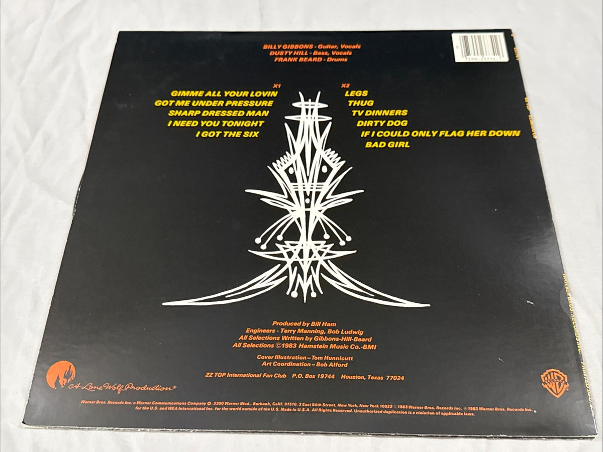 ZZ Top Eliminator Vinyl LP Warner Bros 1 23774 Legs Sharp Dressed Man 80s Rock