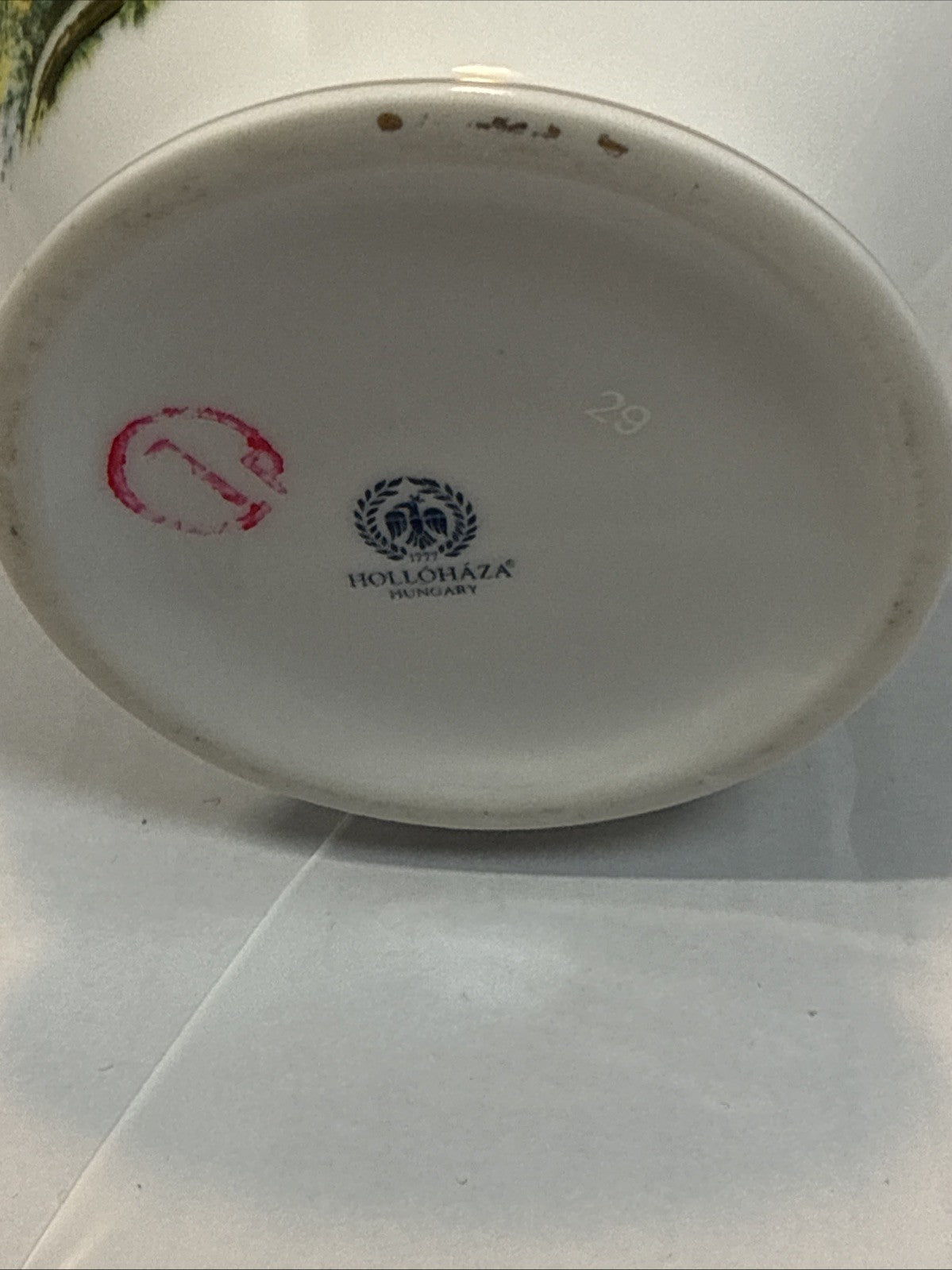 Hollóházi Henriett Porcelain Vase Deer Theme 6 x 5 Inch Hungary