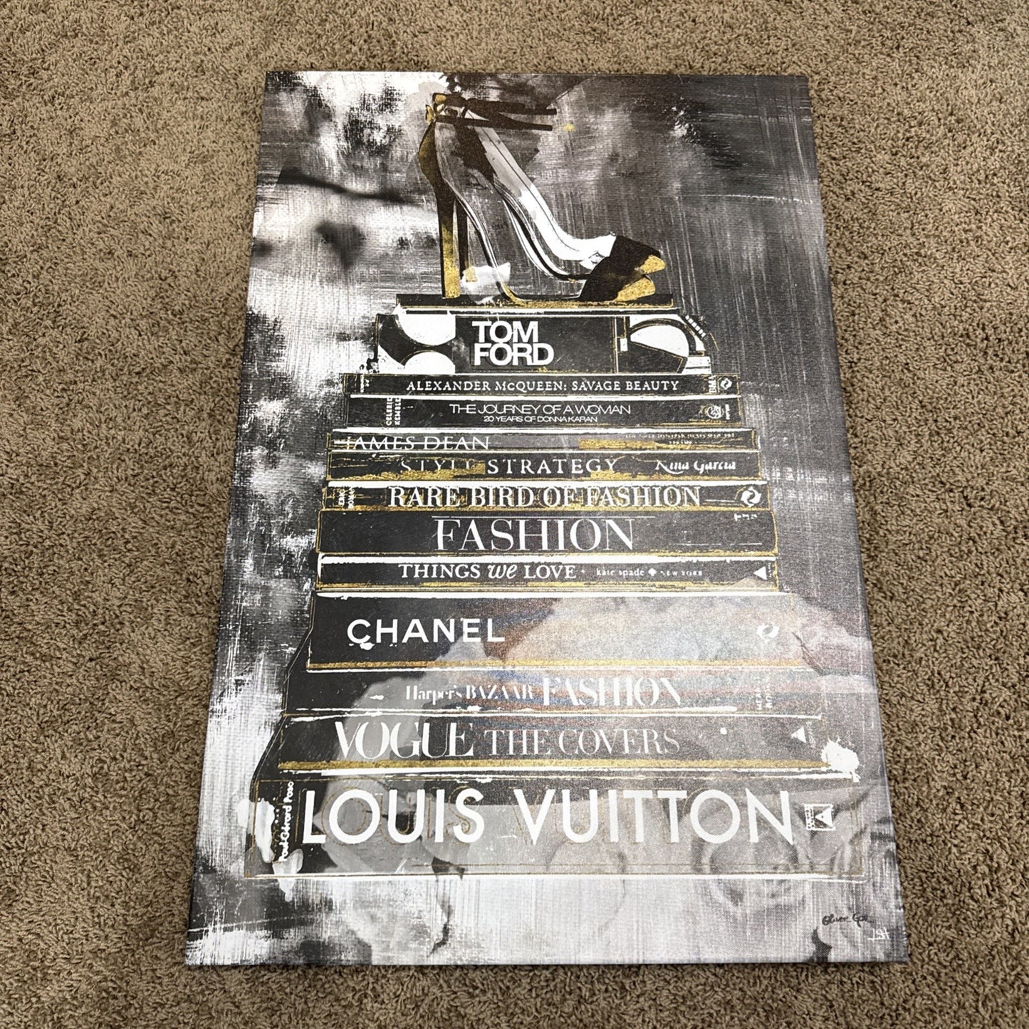 Oliver Gal "Clear Fashion Thoughts Night" Canvas Wall Art 30x20 COA Signed