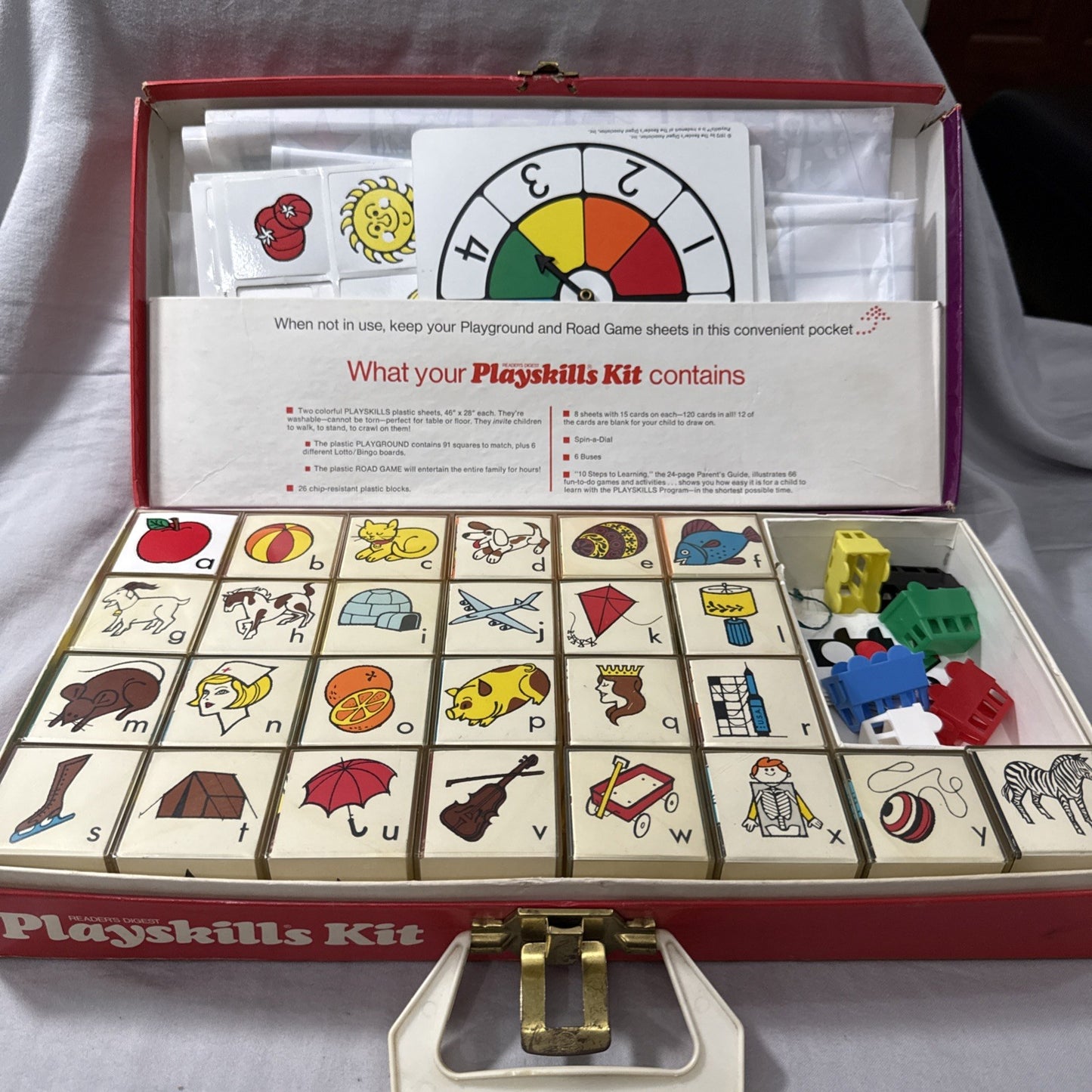 Kid's Toy "PlaySkills Kit" Original Storage Case USA VTG '72 Reader's Digest
