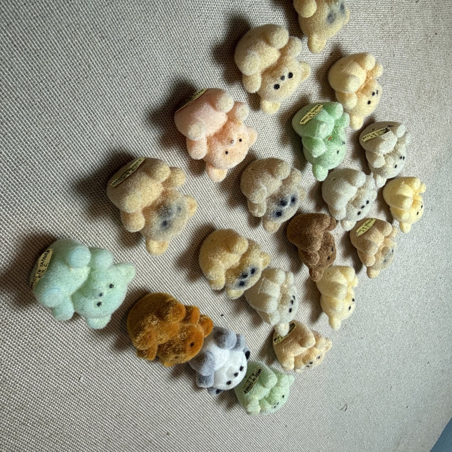 Vintage Flocked Miniature Teddy Bear Lot of 20 Craft Diorama Bears
