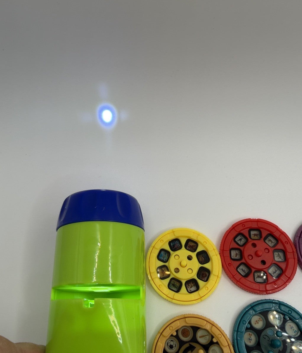 Dinosaur Torch Projector Toy 12 Image Slide Discs Kids Learning Flashlight Lamp
