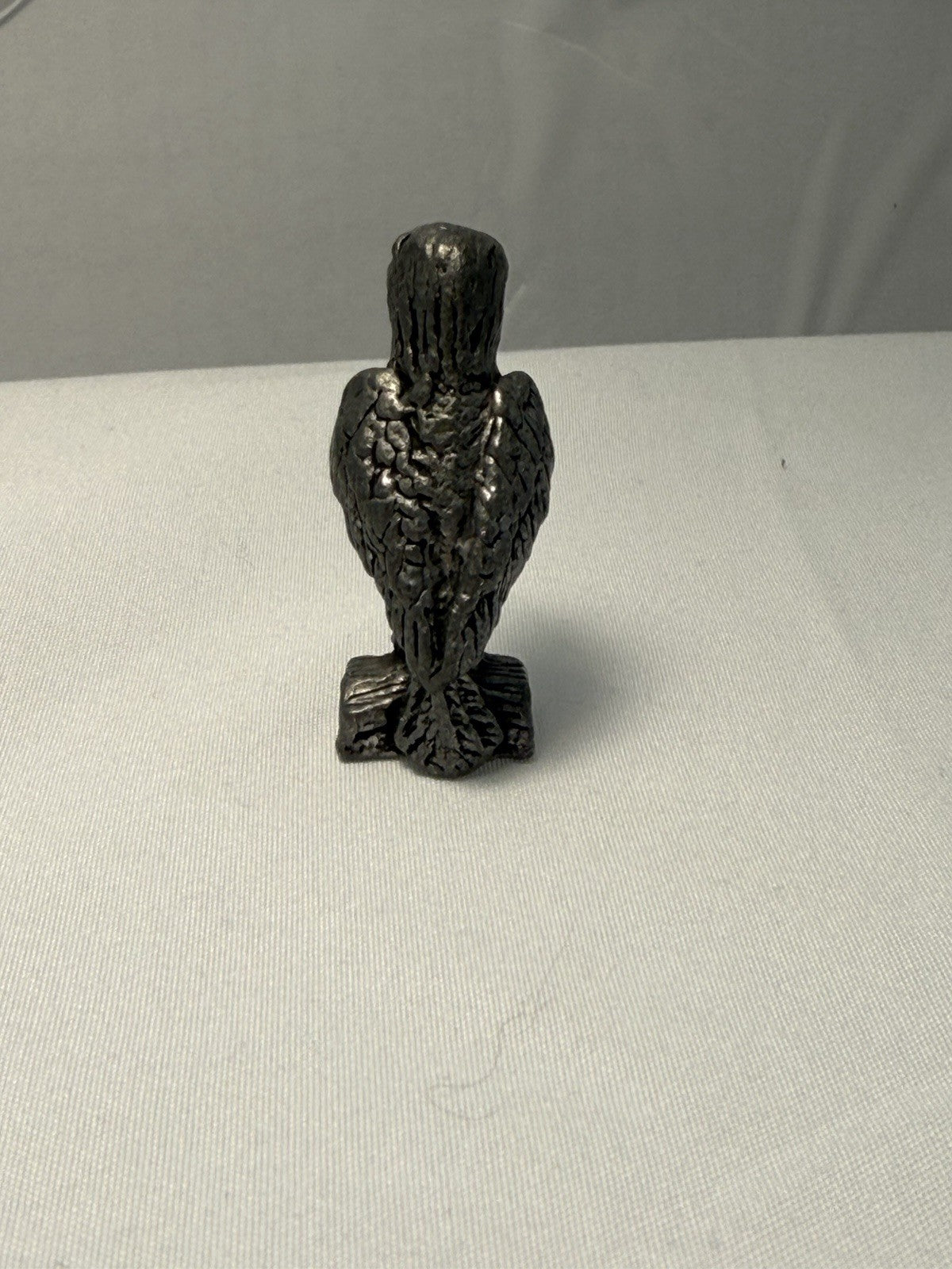 Vintage Miniature Pewter Eagle Hawk Bird Figurine
