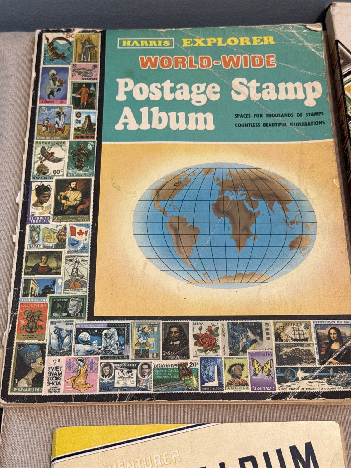 Vintage Stamp Collecting Lot Albums Harris Books American Worldwide Philately