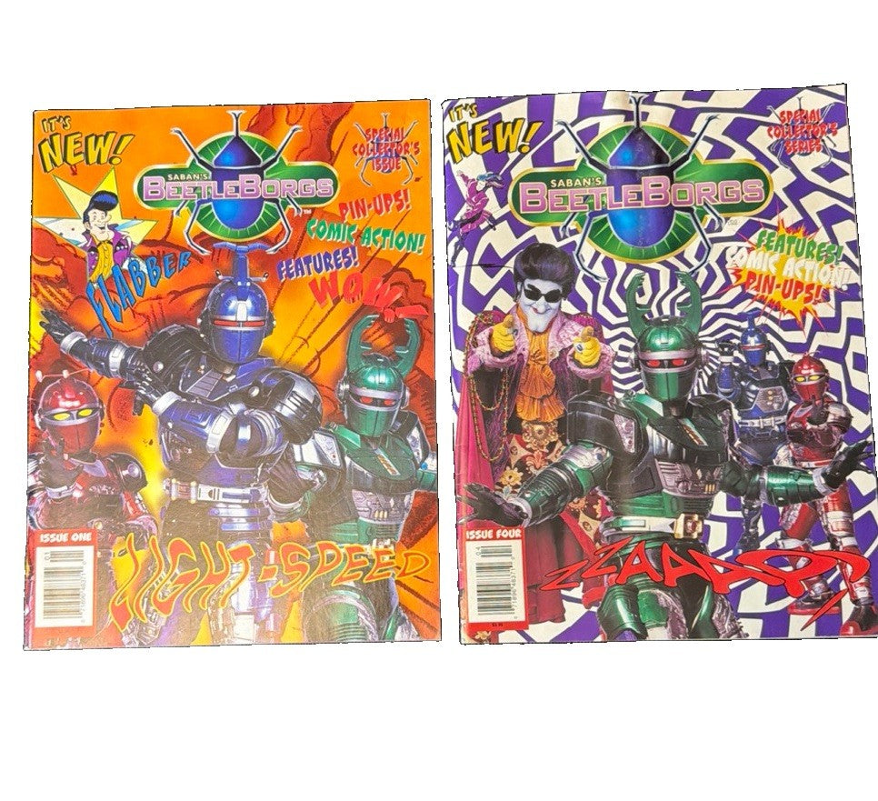 Vintage Sabans Beetleborgs Metallix Magazine Issues 1 & 4 1996 1997