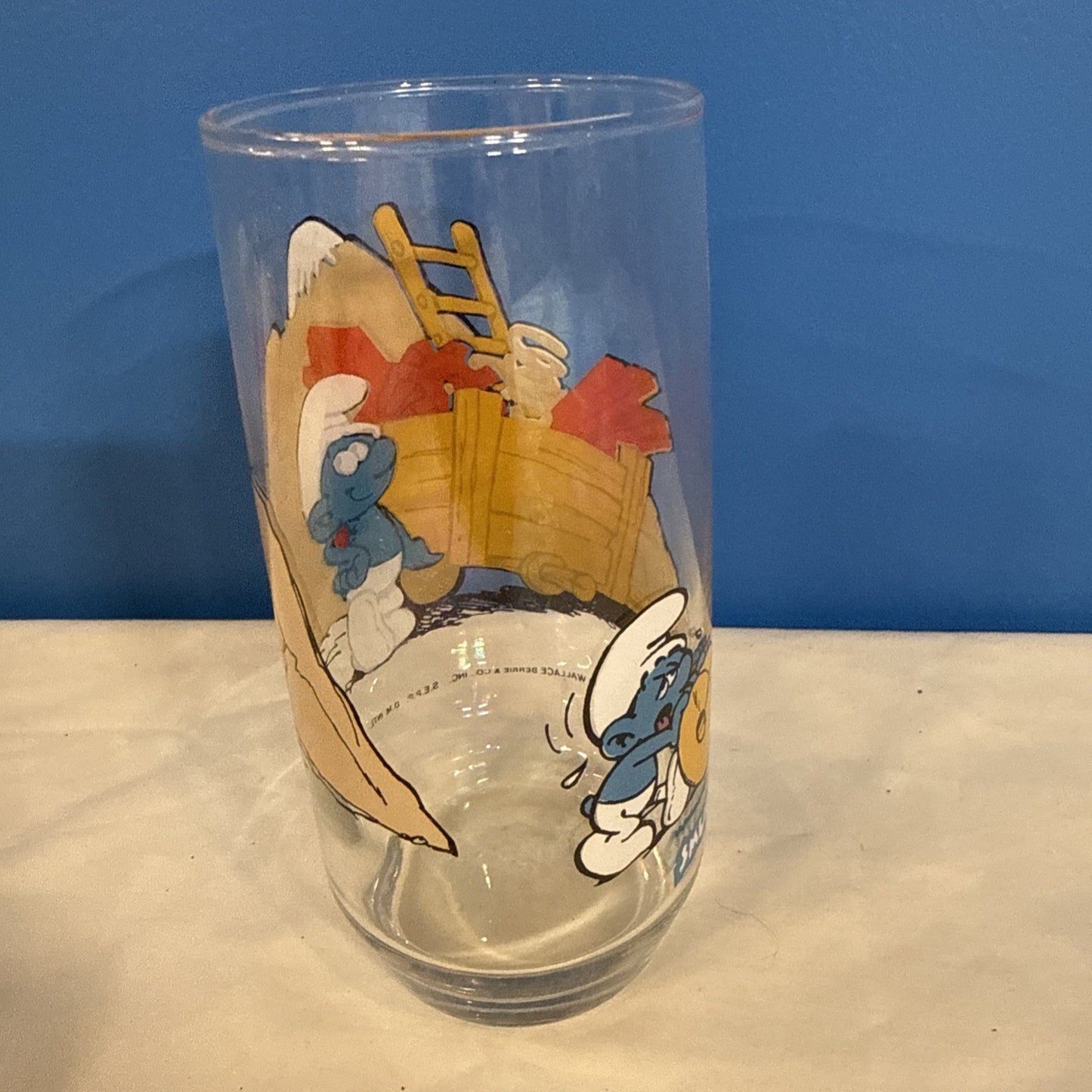 Vintage 1982 Smurfs Peyo Wallace Berrie Collectible Drinking Glasses Set of 7