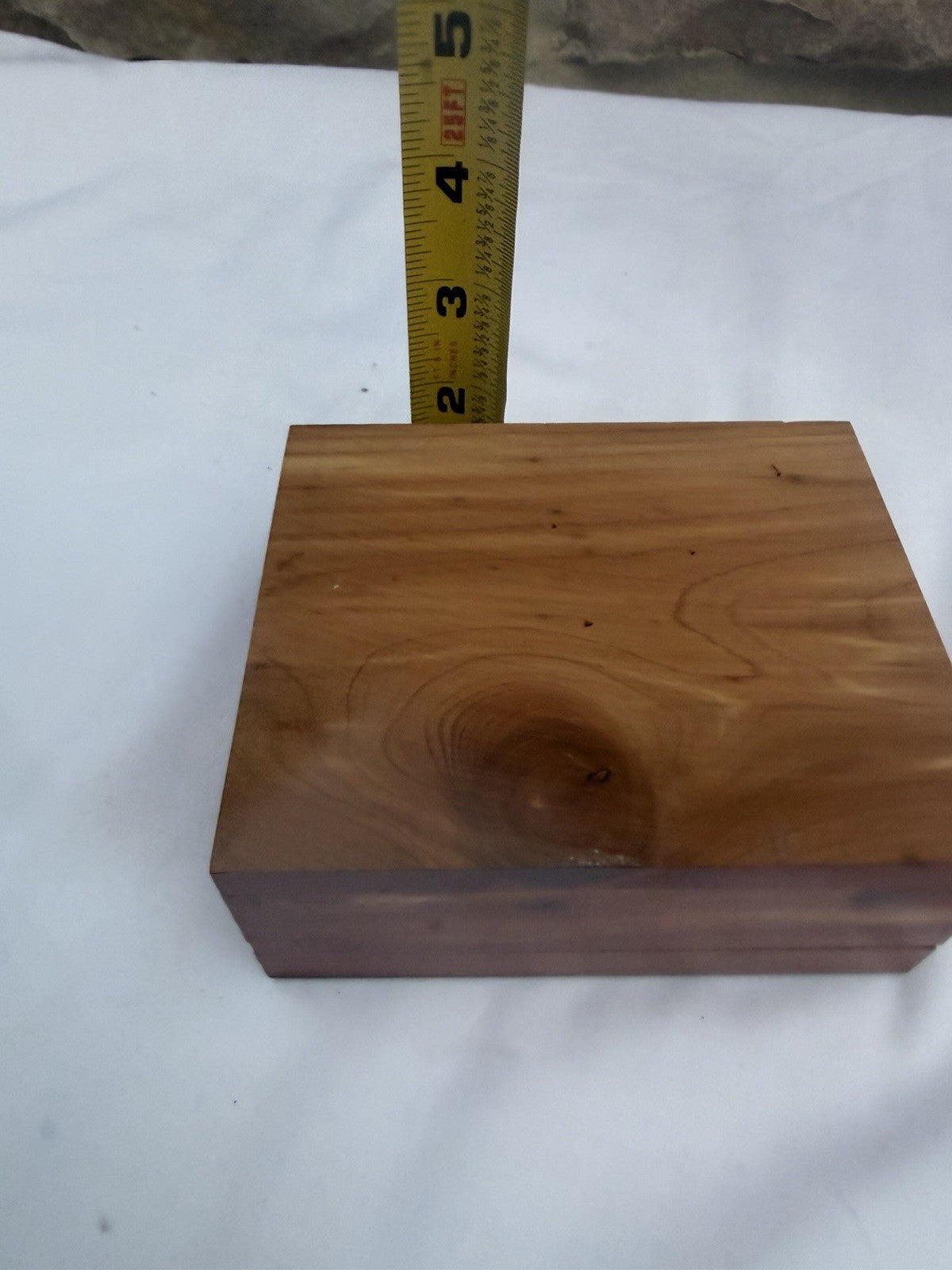 Vintage Cedar Wood Keepsake Box Deer Fawn Photo Lid Trinket Jewelry Box