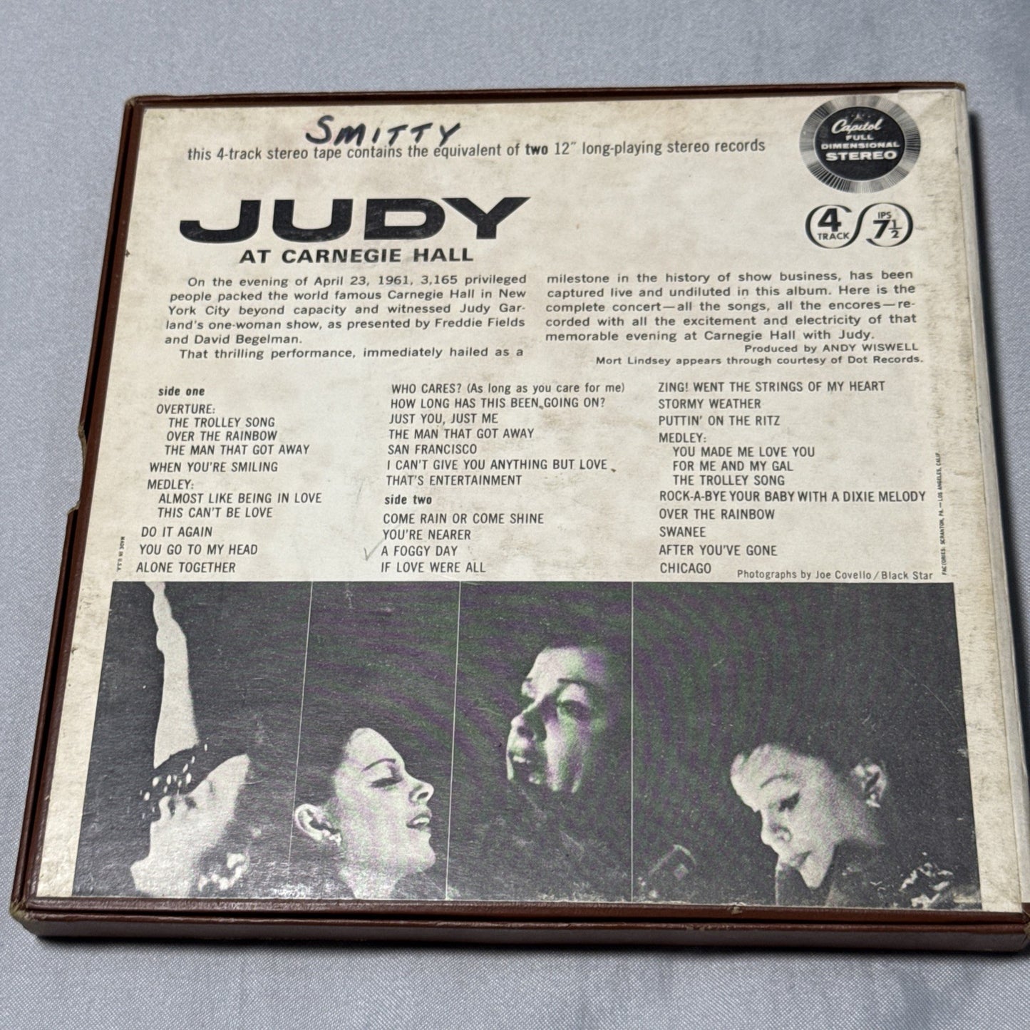 Judy Garland At Carnegie Hall 1961 Reel To Reel IPS 4 Track Stereo