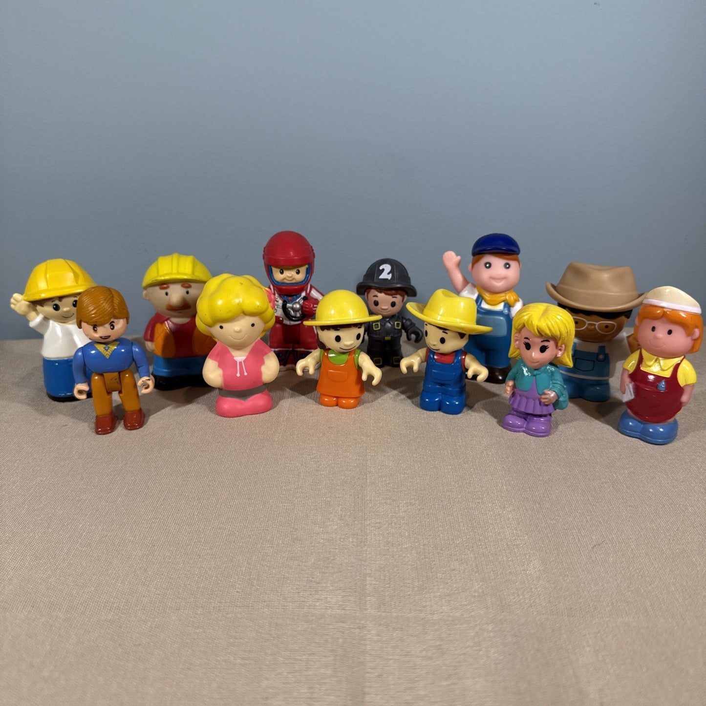 Lot Of 12 Vintage Vinyl Characters Little People Happy Land Boley Mega Bloks