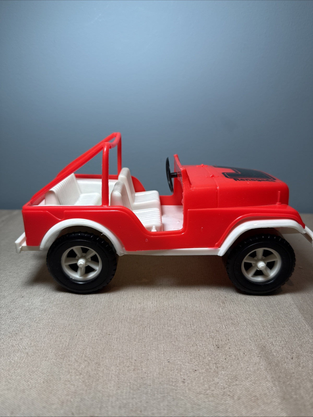 Vintage Gay Toys Red Jeep Renegade Pressed Steel Toy Vehicle 9"