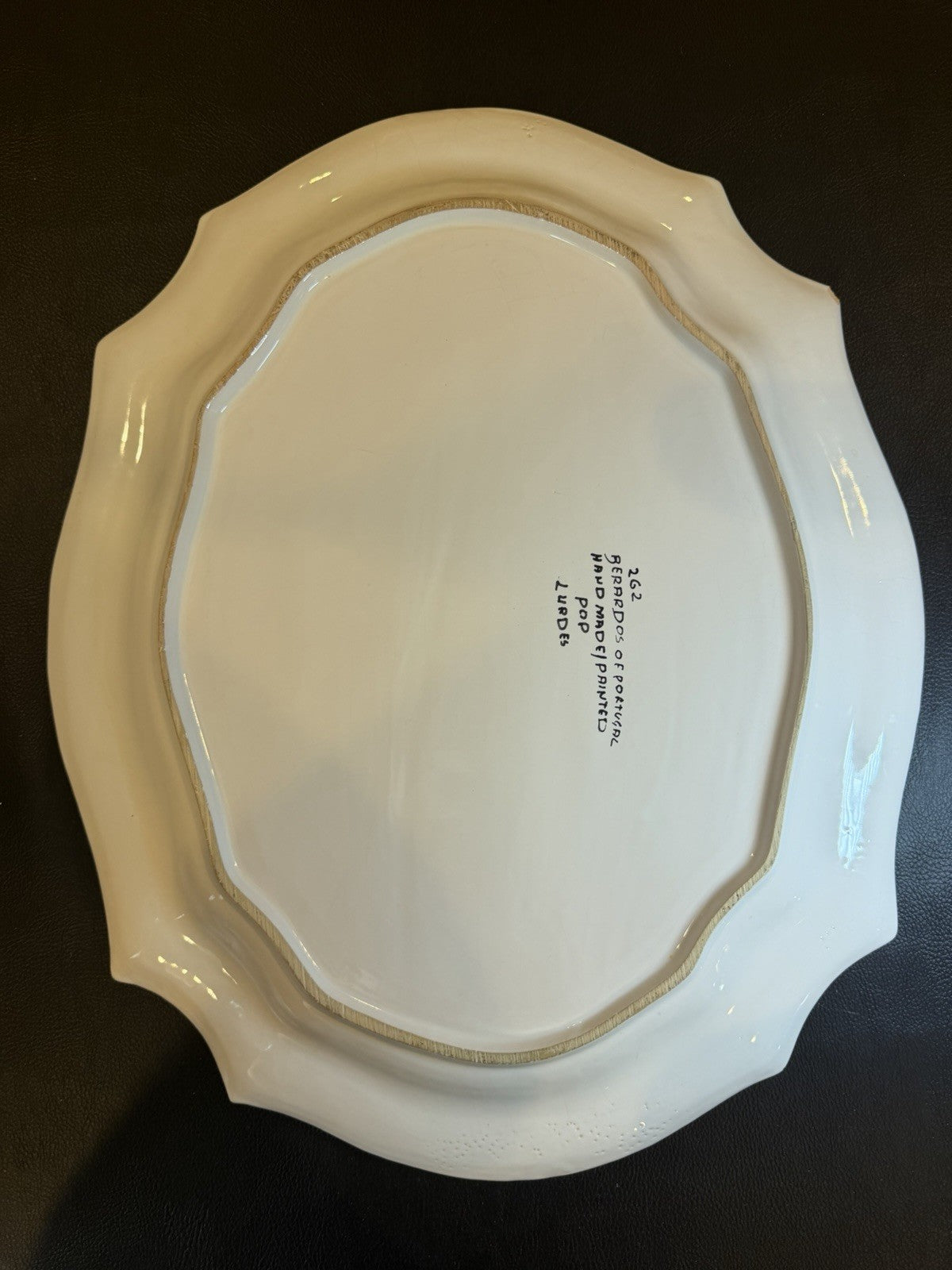 Vintage Berardos Portugal Hand Painted Floral Ceramic Platter Serving Tray