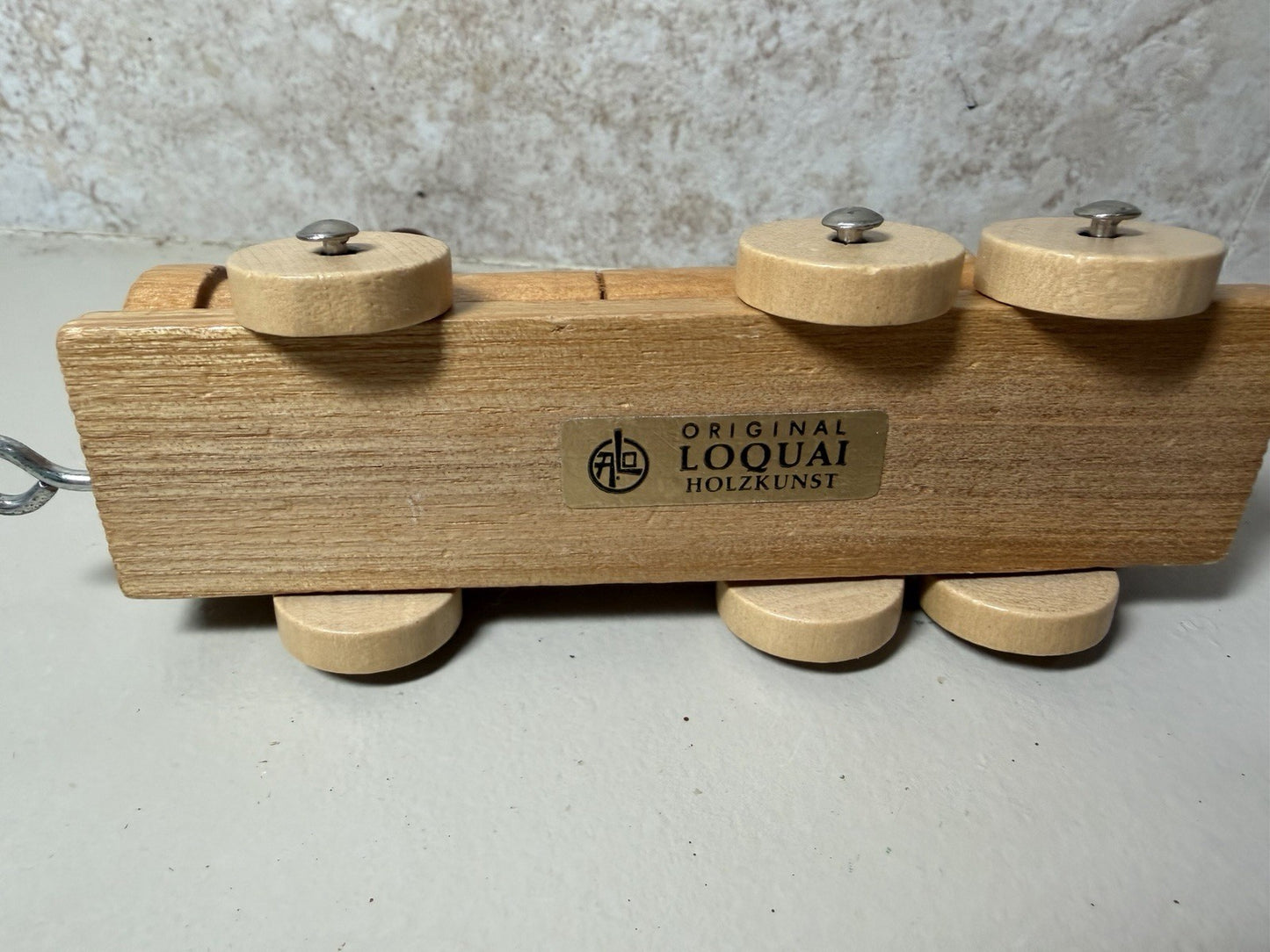 Vintage Loquai Holzkunst Wooden Train Set Engine Cars Folk Art Germany Handcraft