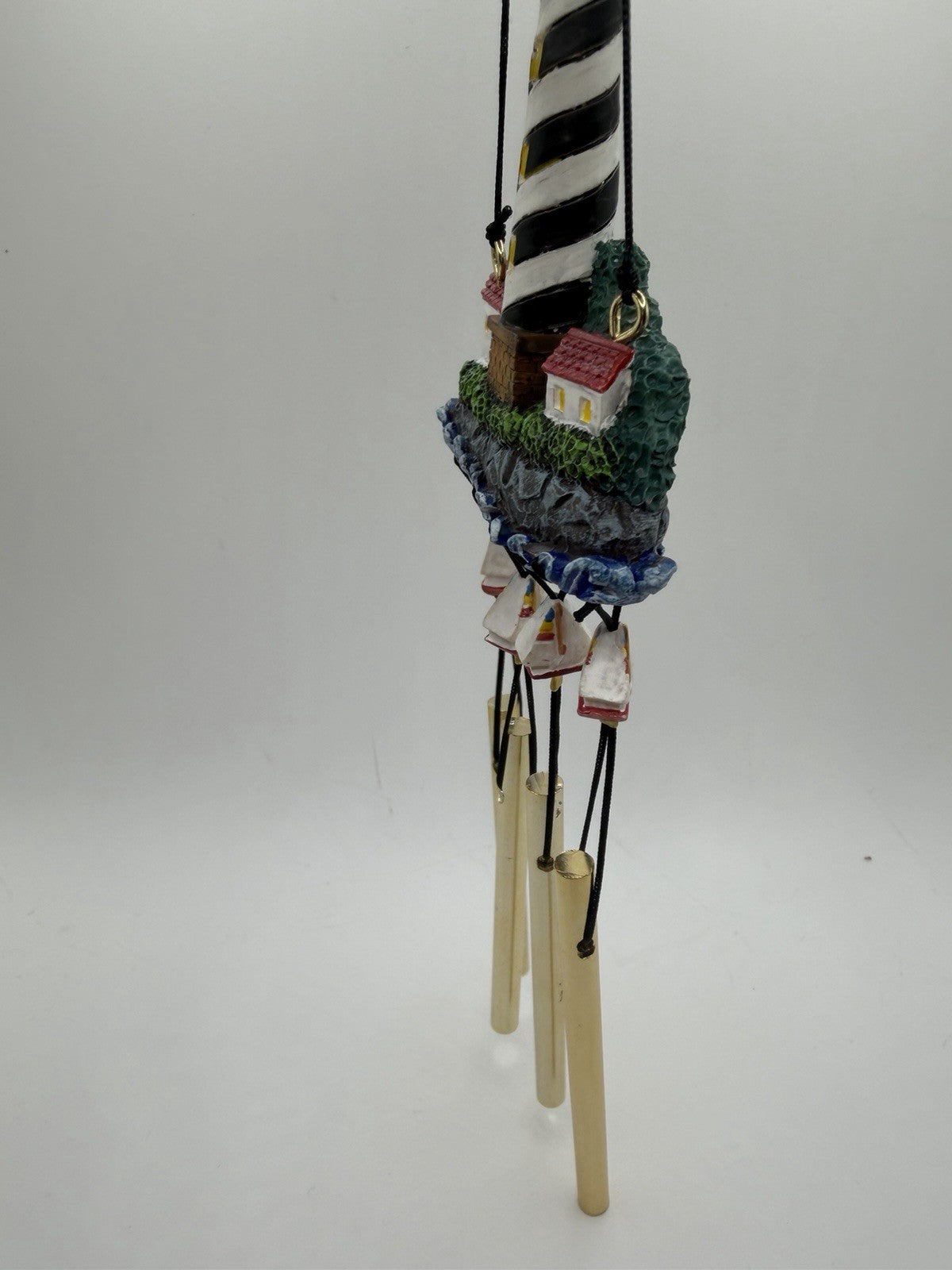 Lighthouse Wind Chime Nautical Decor Metal Chimes 8.5"
