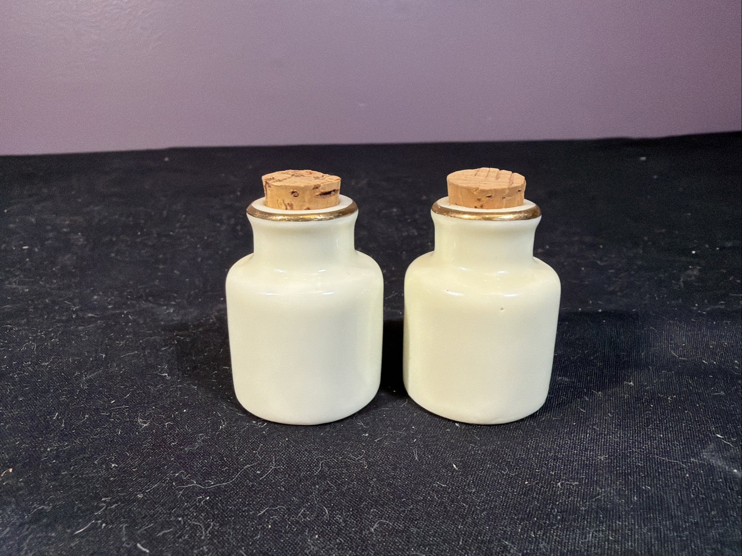 1987 Enesco Miniature Potpourri Bottles Set Floral Ceramic Corks 2"