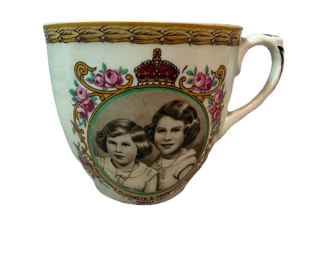 1930s Queen Elizabeth Margaret Souvenir Tea Cup Marcus Adams England