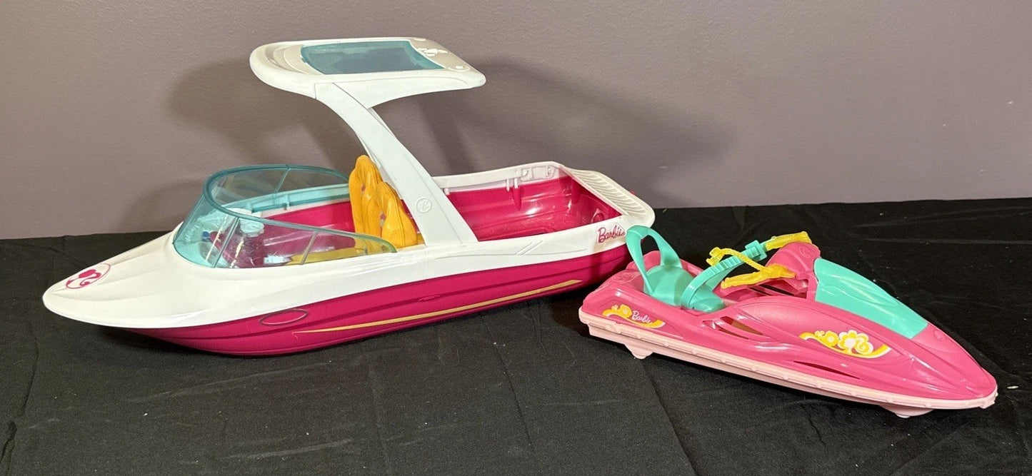Barbie Dream Boat Cruise Ship And  Let’s Go Wave Ride Jet Ski Bundle BOATS ONLY