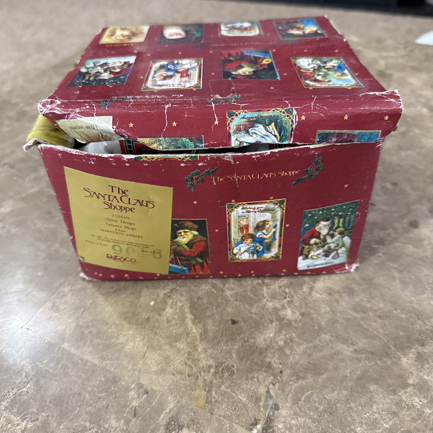 1987 Enesco The Gifted Line John Grossman Santa St Nicholas Mugs Set of 4 Box