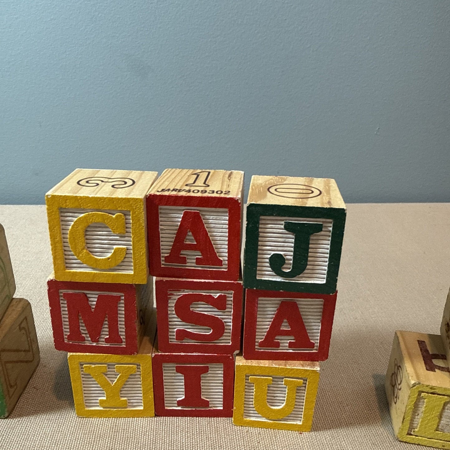 Lot of 29 Vintage & Modern Children's Wooden ABC Building Blocks