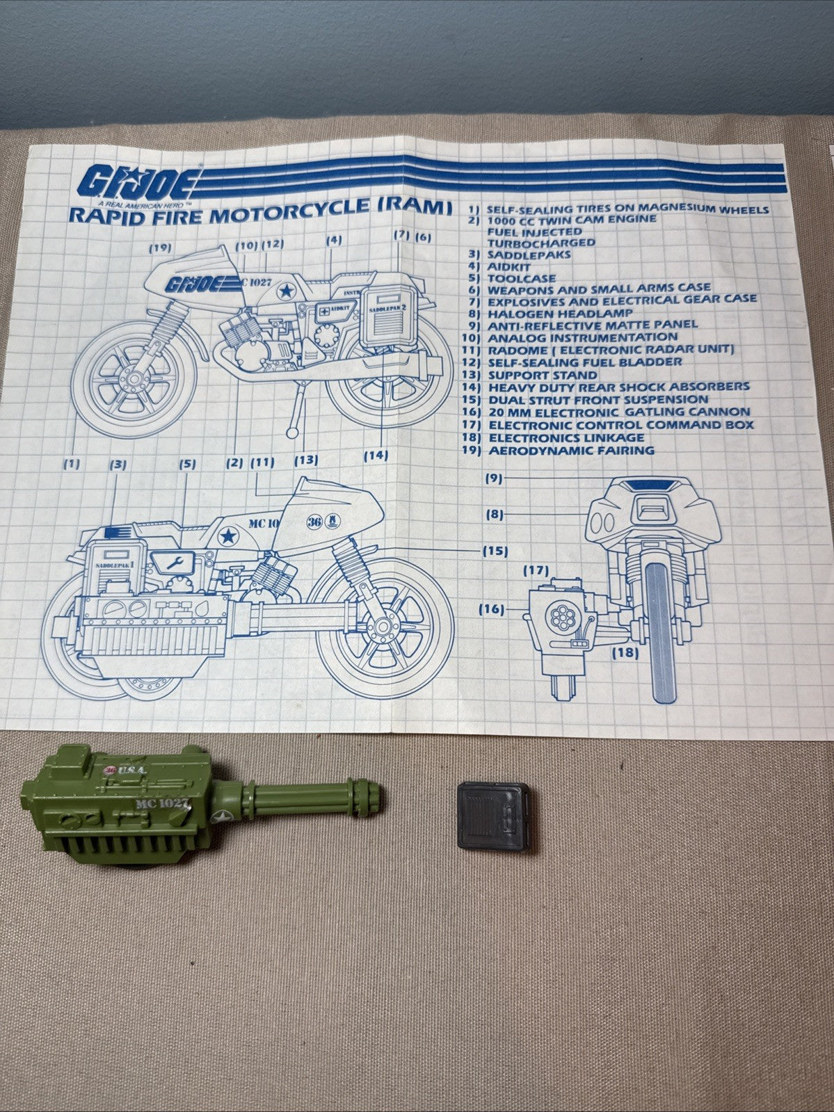 Vintage GI Joe Blueprint Lot RAM & FANG Vehicle Parts Instructions ARAH