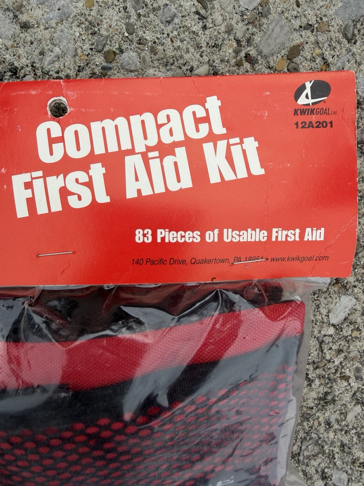 Vintage Kwik Goal Compact First Aid Kit Belt Loops Sealed Soccer Sports Red