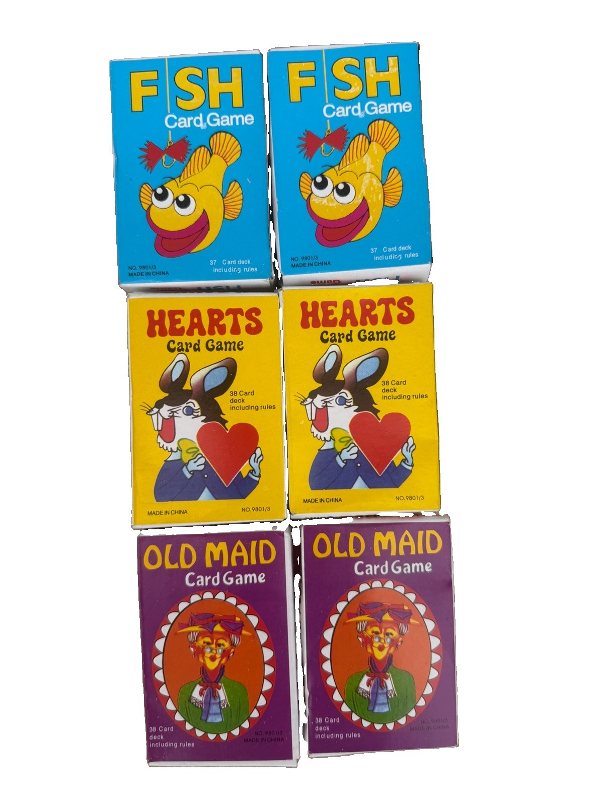 Vintage Mini Card Games Lot 30 Old Maid Hearts Fish Retro Party Favors