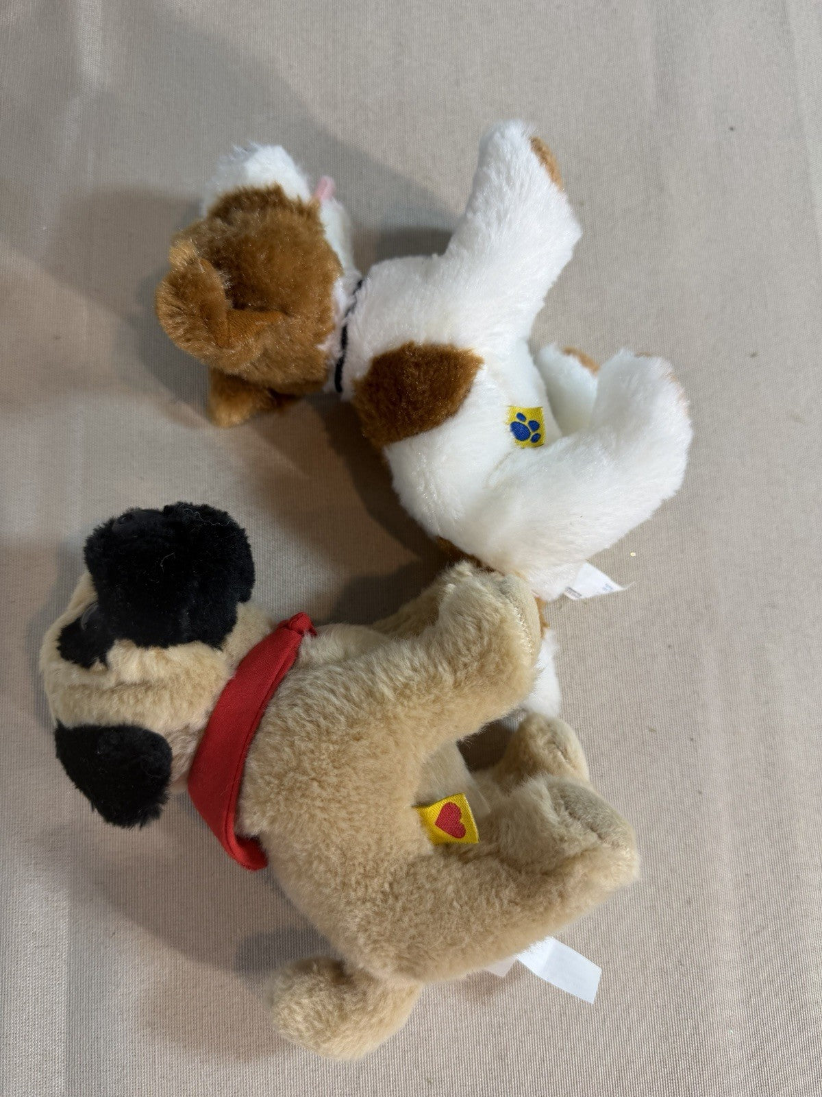 Plush Stuffed Dog Toys Lot 4 Terrier Pug Brown White Puppy Collectible Animals