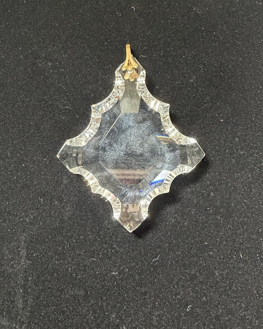 Vintage Cut Crystal Chandelier Prism Pendant Starburst Suncatcher Ornament 3 Inc