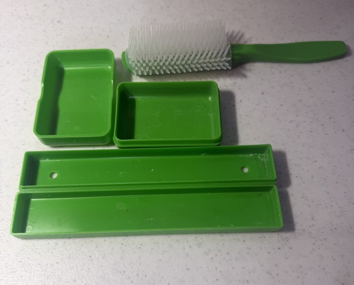 Vintage 1989 TMNT Grooming Set Soap Box Toothbrush Case Hairbrush Mirage Lot