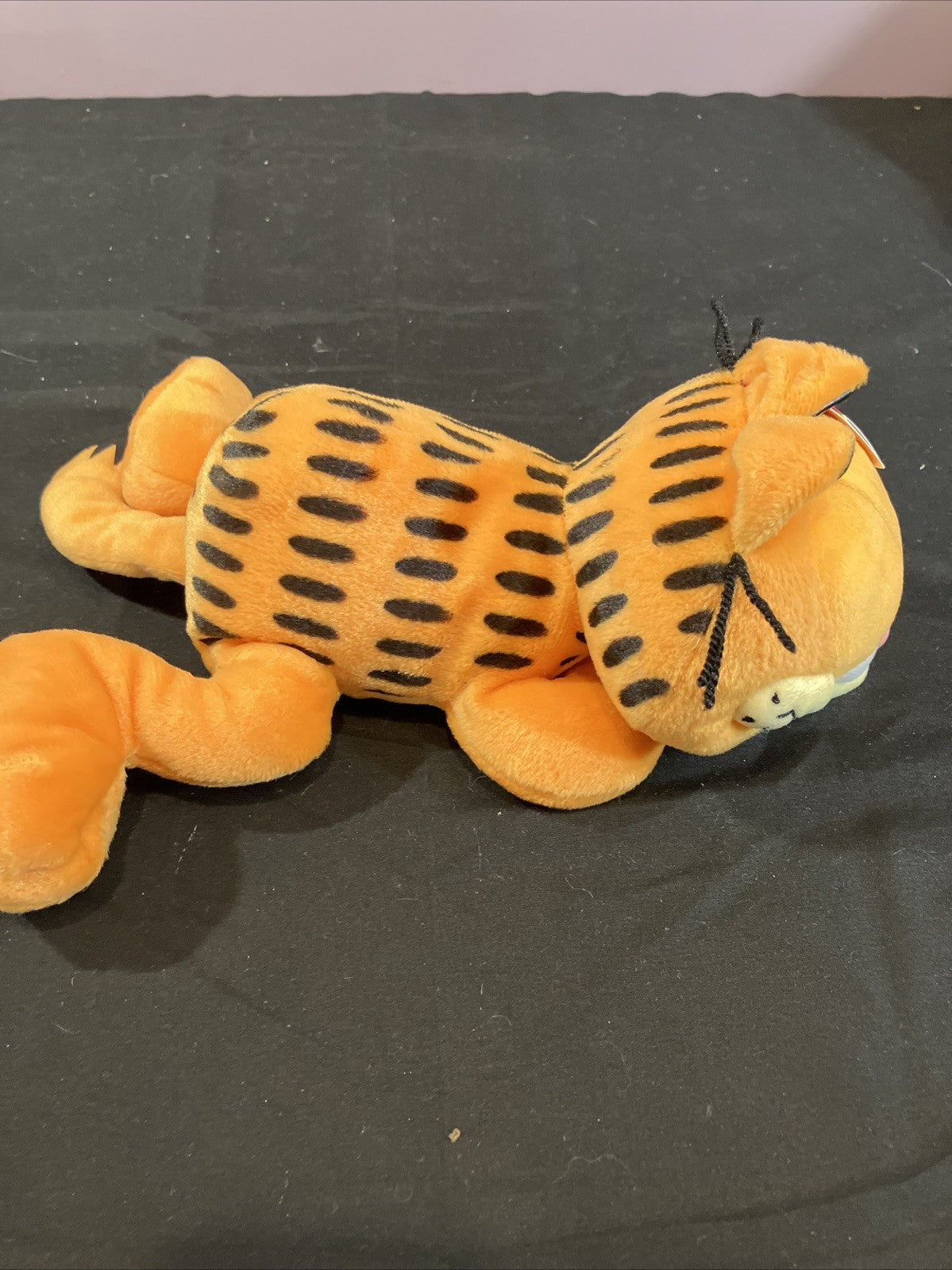Ty Beanie Buddies Garfield Plush 12 Inch Lying Down Tabby Cat