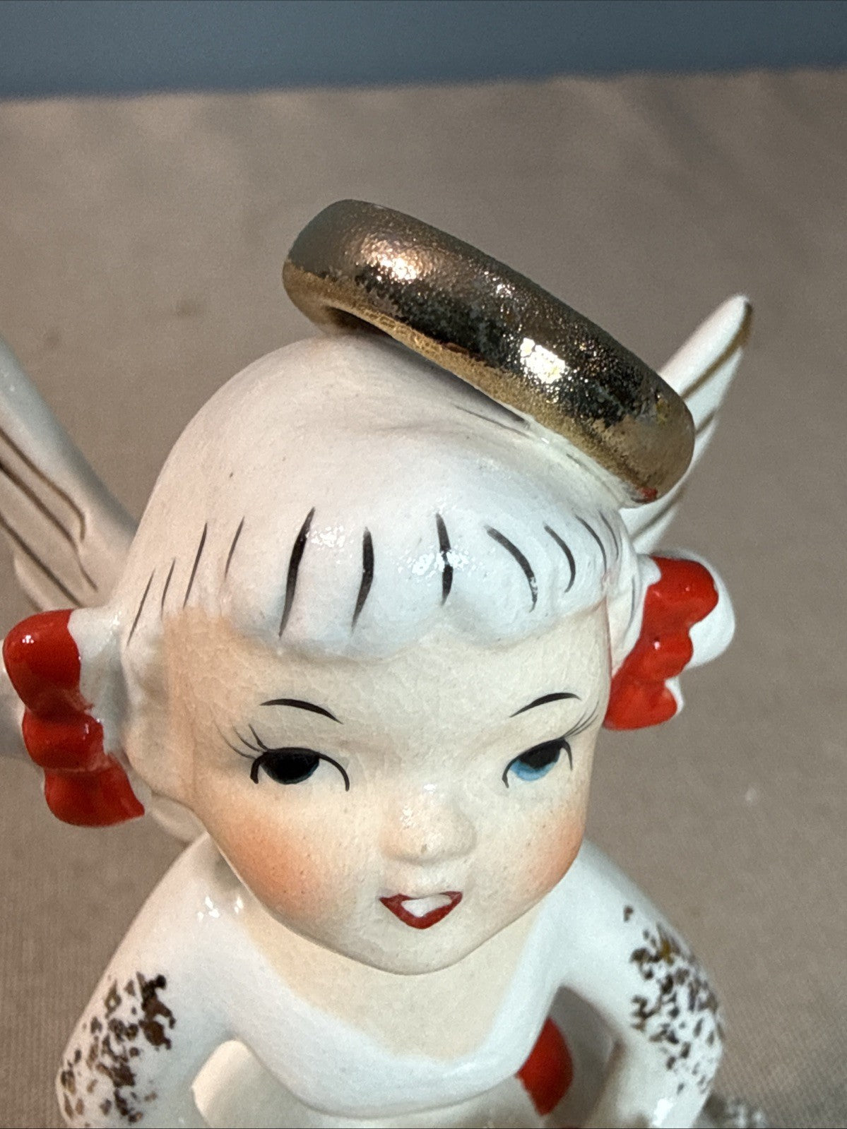 Vintage December Birthday Angel Girl Figurine Japan MB Daniels Highmount 4.5"