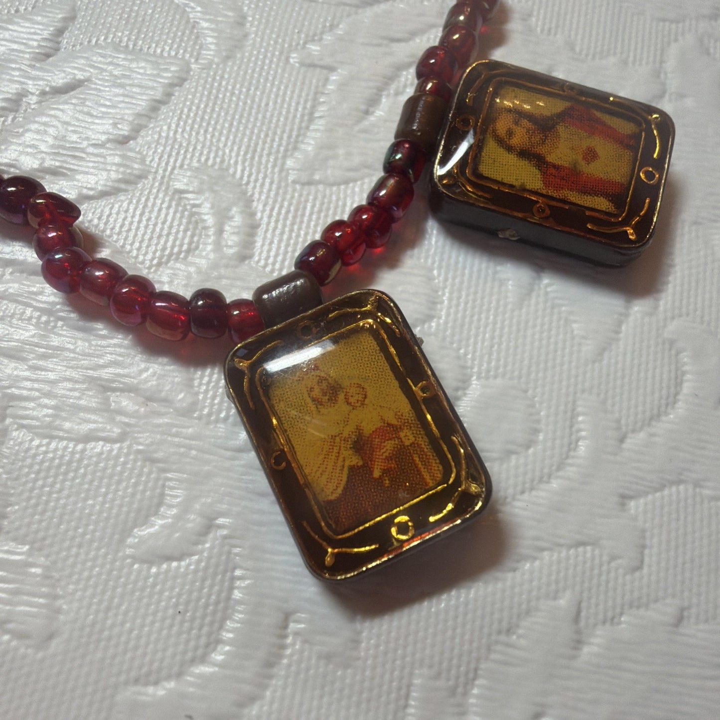 Vintage Catholic Devotional Jewelry Lot Sacred Heart Scapular Angel Cross Pins