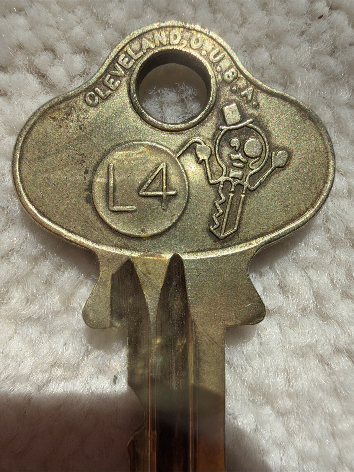 Vintage National Key Co Mr Key Mascot Blank Cleveland Ohio L4 Lock Key