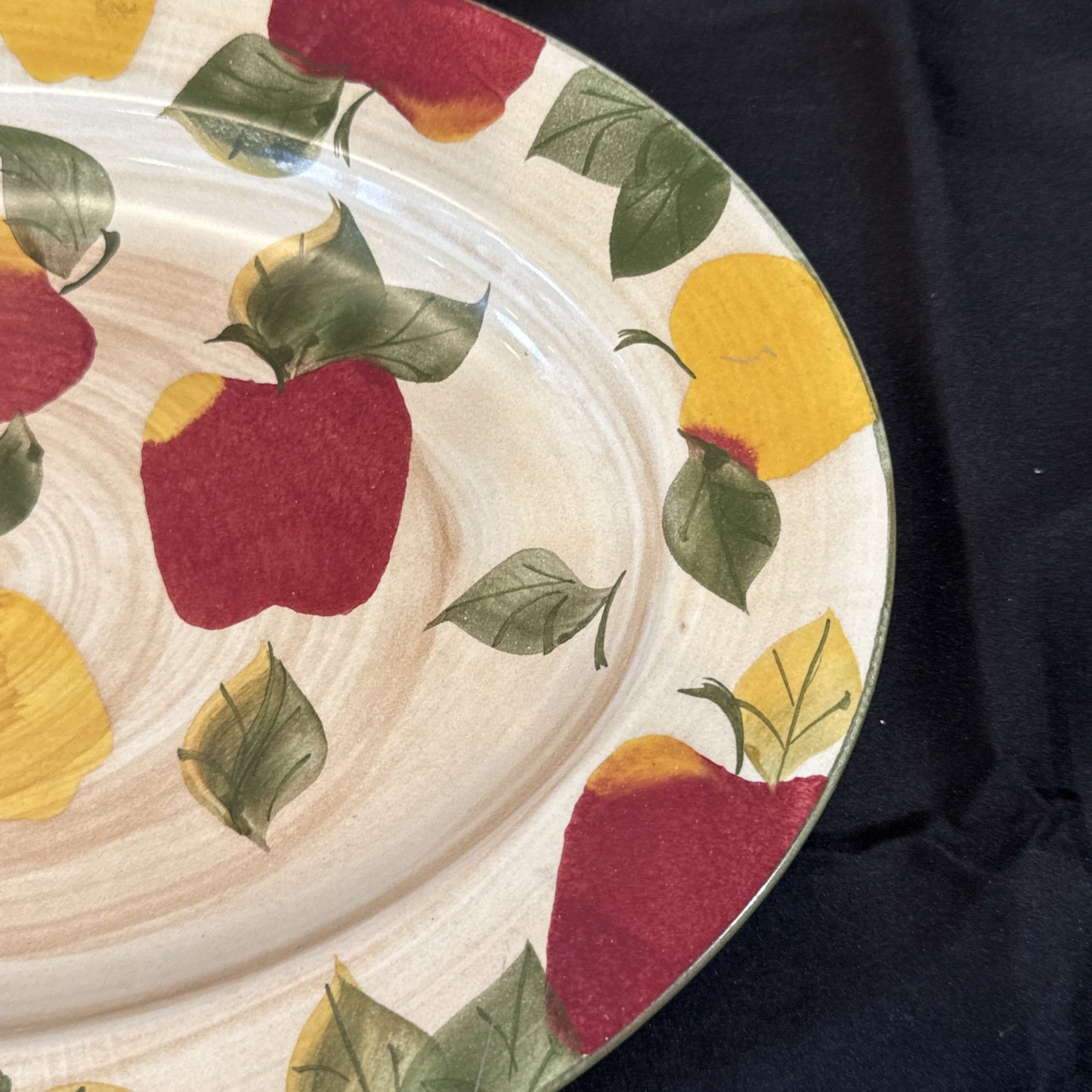 Chaparral Pottery Oval Serving Platter Red Yellow Apples 15x10.5