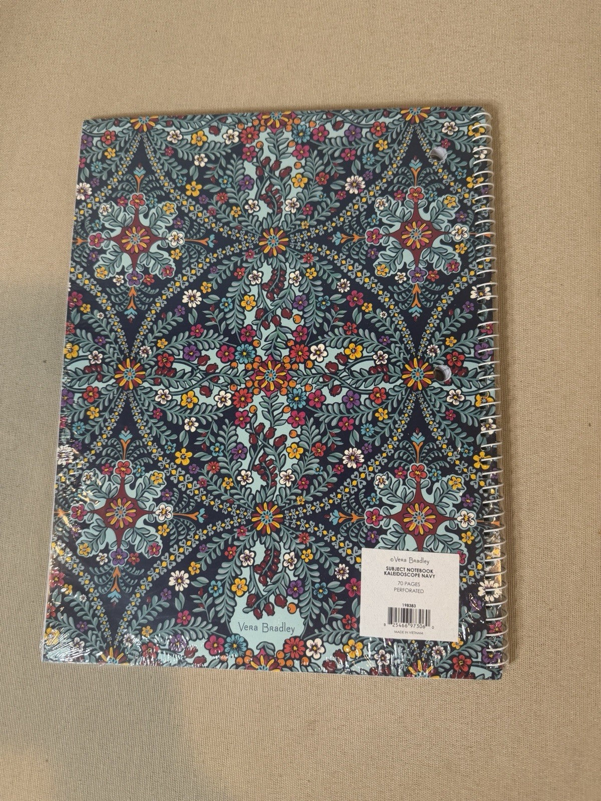 Vera Bradley Kaleidoscope Navy Stationery Notebook Folders Pens Pouch Staples