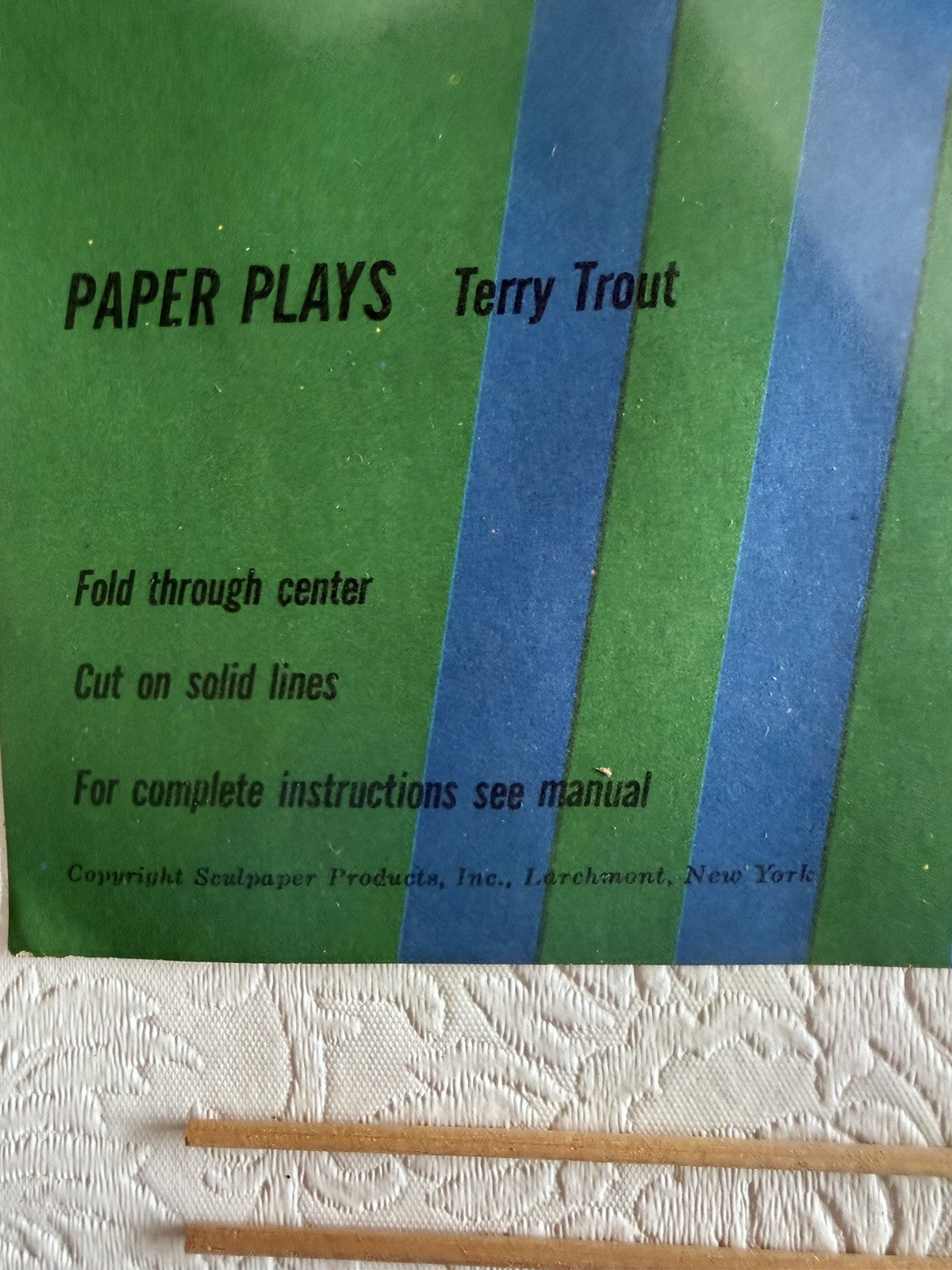 Vintage 1961 Paper Plays Style 2100 Sculptaper Craft Kit Paul Lobel Saks