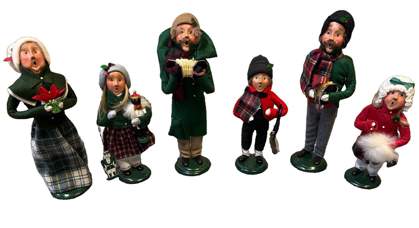 Vintage Byers Choice The Carolers Christmas Figurines Set of 6 w/ Holiday Boxes