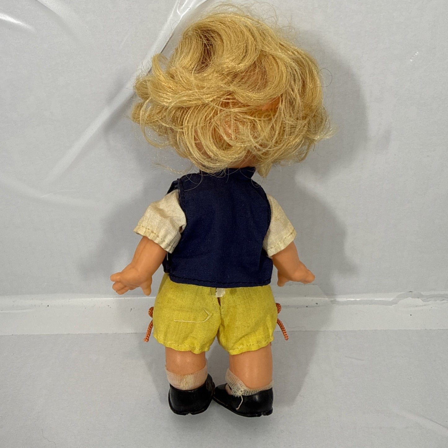 Vintage Hong Kong Pocket Doll Side Glancing Eyes Folk Costume Boy Doll