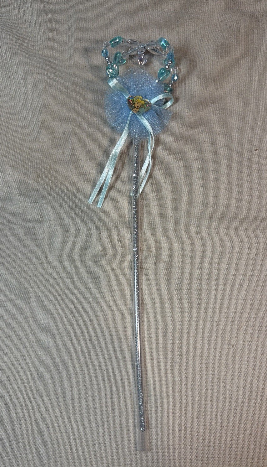 Disney Cinderella Wand Blue Silver Princess Wand Metal Beads 12"