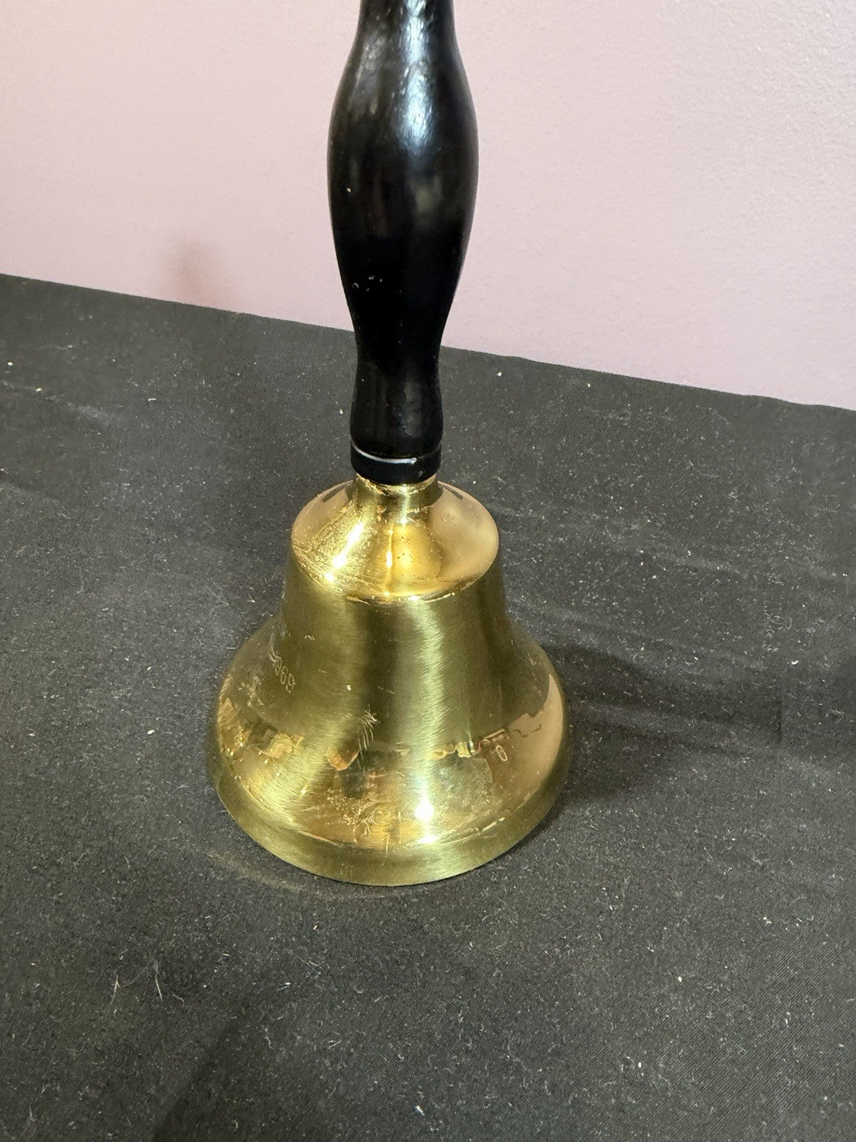 Vintage Brass Ceremonial Bell NHS Top Ten Class of 1969 Wooden Handle 7"