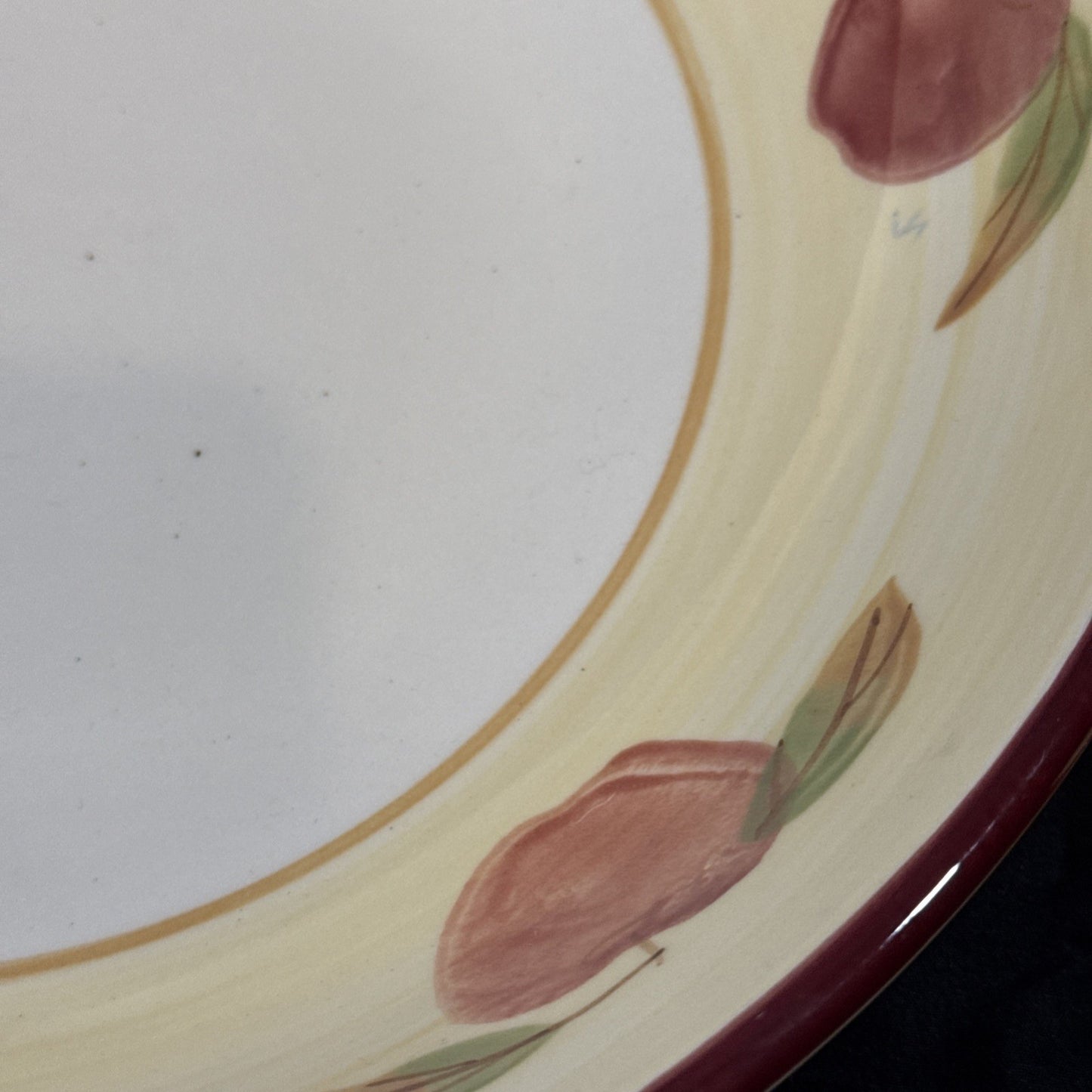 Hartstone Pottery Lot 13” Pasta Serving Bowl And Side Plate Apple Design