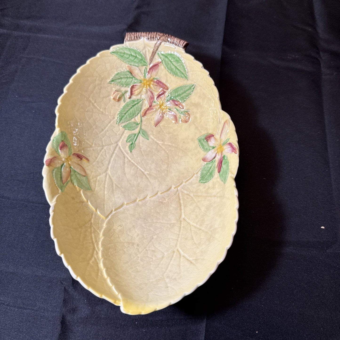 Vintage Carlton Ware Floral Cabbage Leaf Dish Made In England